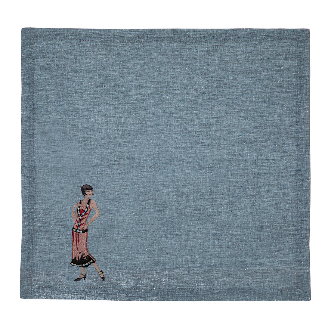 The Flapper on the original blue Characters napkin