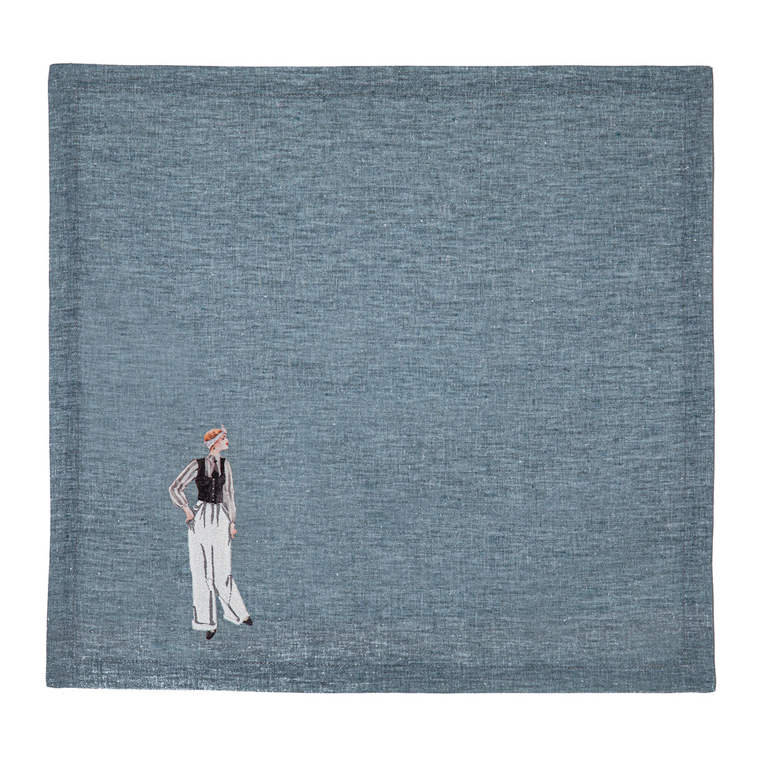 The Socialite on a blue Characters napkin